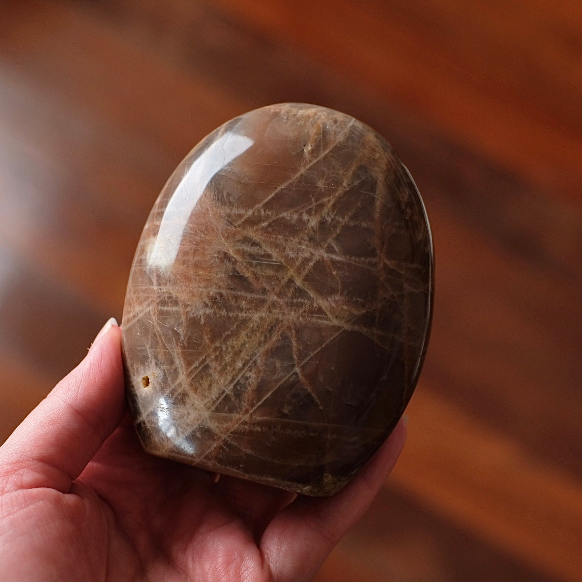 Chocolate Moonstone Freeform | Peach Moonstone Crystal Freeform