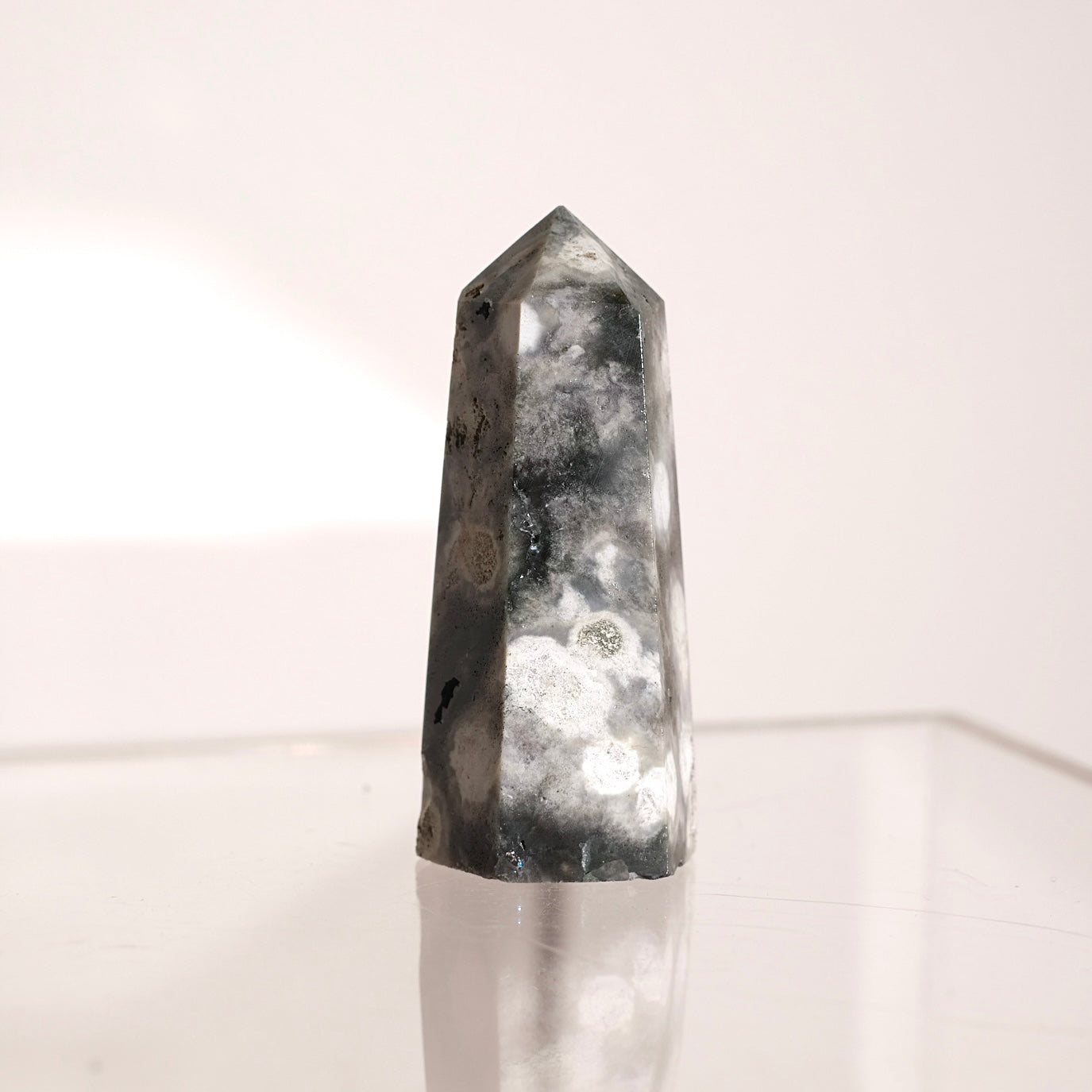 Stormy Skies Ocean Jasper Point | 6th Vein OJ Crystal Tower