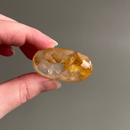 Golden Healer Quartz Palm | Golden Healer Crystal Palmstone