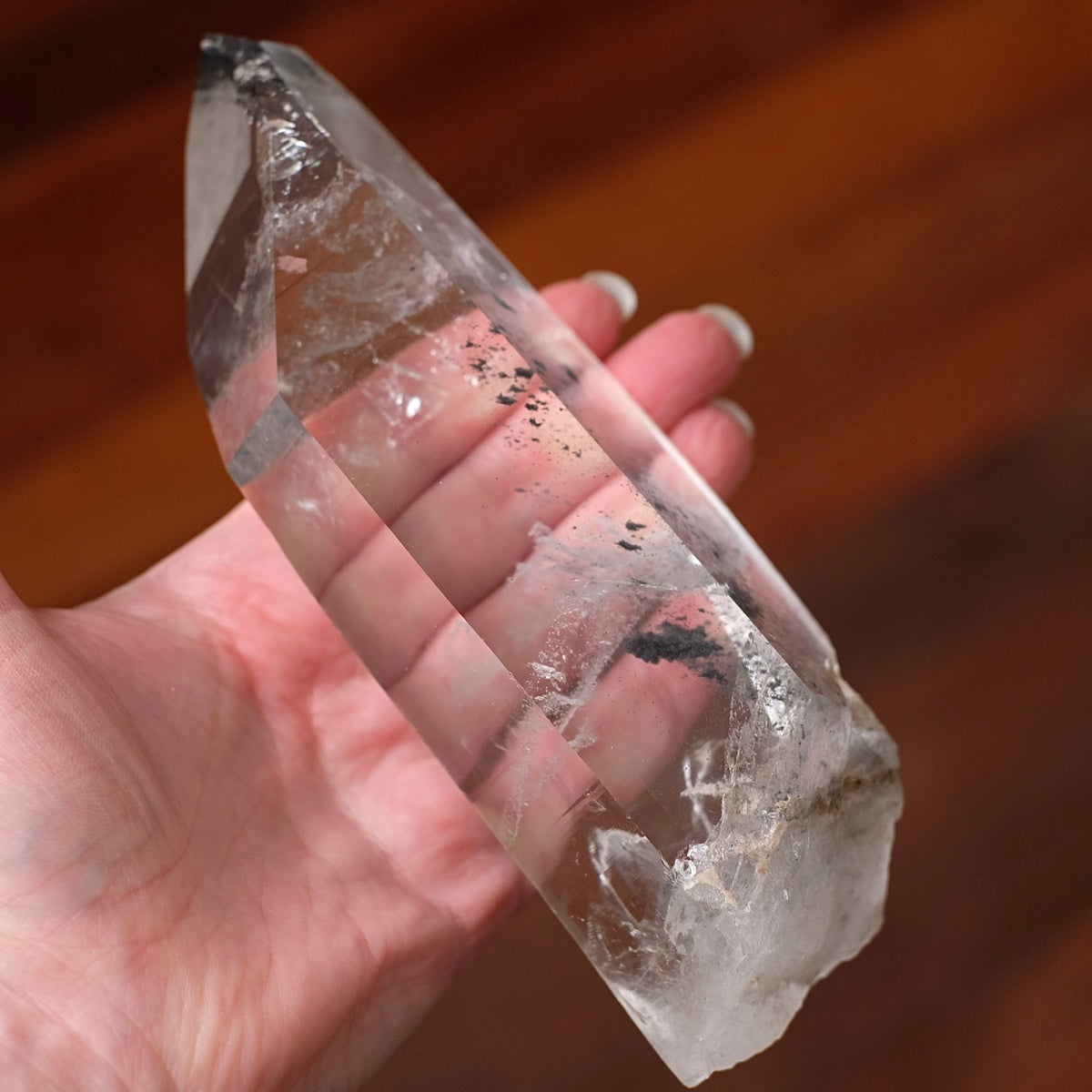XL Black Phantom Lemurian Quartz Point | Black Lemurian Seed Crystal