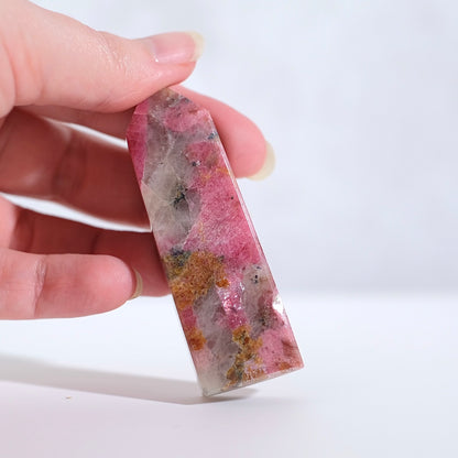 Rhodonite & Quartz Point | Rhodonite Crystal Tower