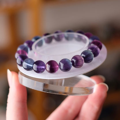 High Grade Rainbow Fluorite Bracelet | Crystal Stretch Bracelet