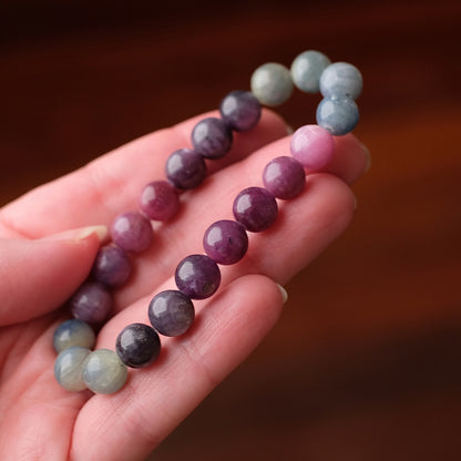 Ruby & Sapphire Bracelet | OOAK Ruby Crystal Stretch Bracelet