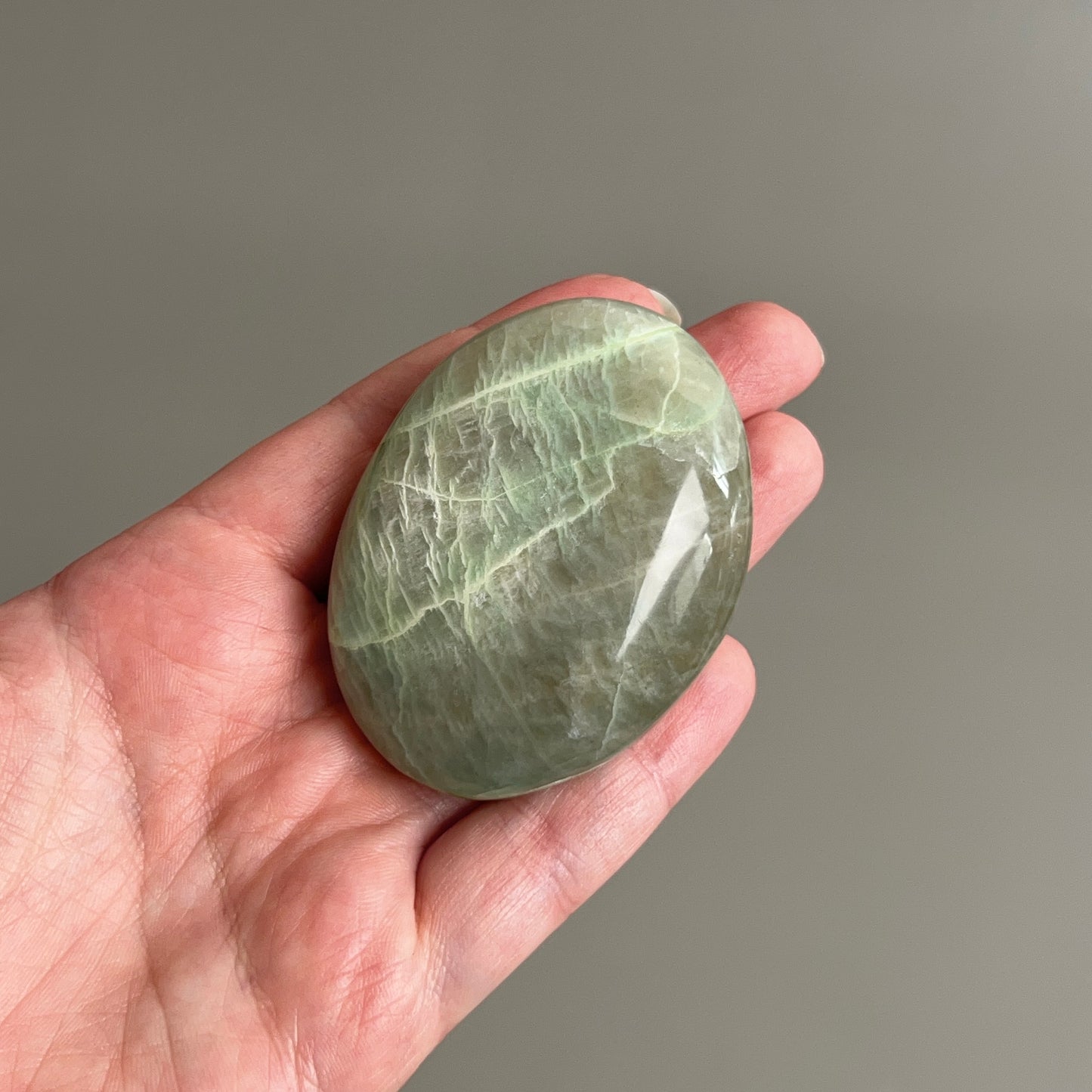 Garnierite Palm | Green Moonstone Crystal Palm Stone