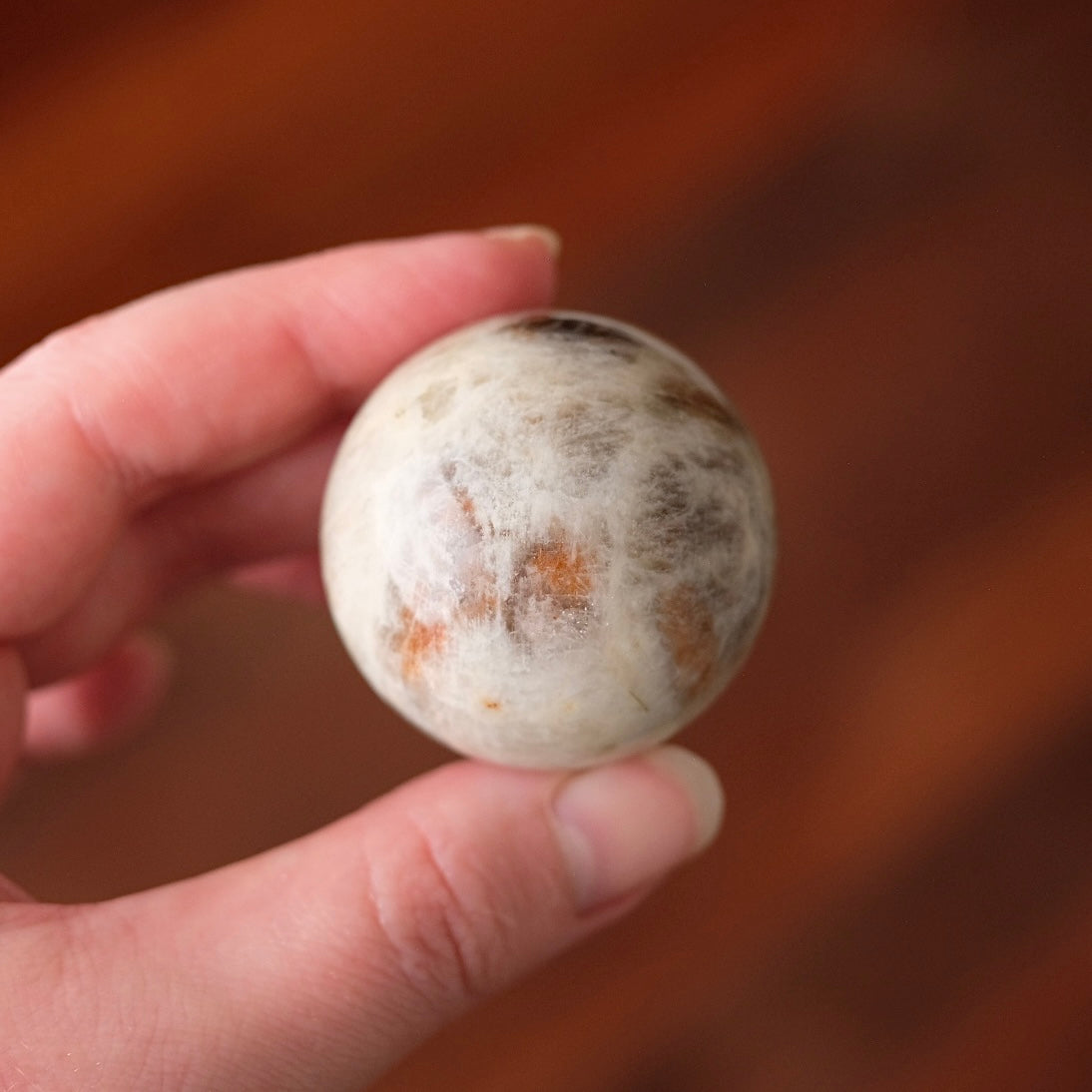 Sunstone & Moonstone Sphere | Flashy Blue Moonstone Crystal Sphere