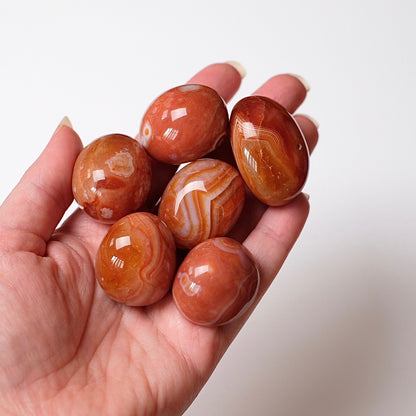 Banded Carnelian Tumbles | Carnelian Crystal Tumbles