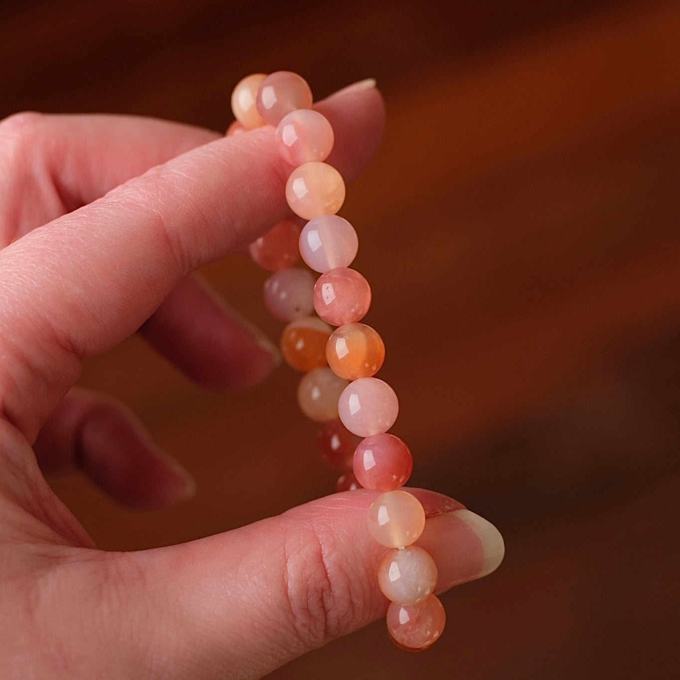 Yanyuan Agate Bracelet | Pink Agate Crystal Stretch Bracelet
