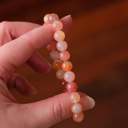 Yanyuan Agate Bracelet | Pink Agate Crystal Stretch Bracelet