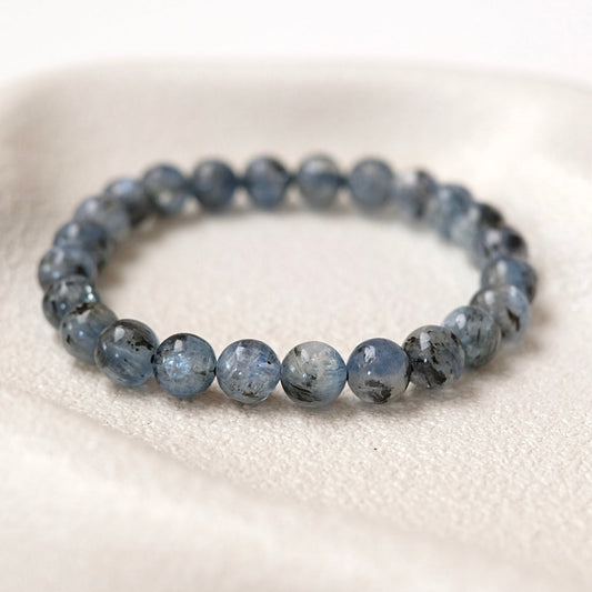 Blue Kyanite Bracelet | Kyanite Crystal Stretch Bracelet