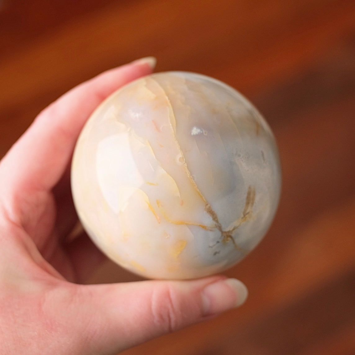 Druzy Flower Agate Sphere | Cherry Blossom Agate Crystal Sphere