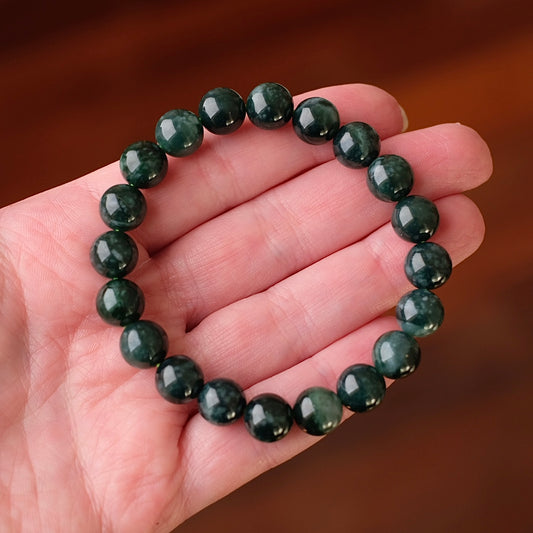 Guatemalan Blue Jadeite Bracelet | Jade Crystal Stretch Bracelet