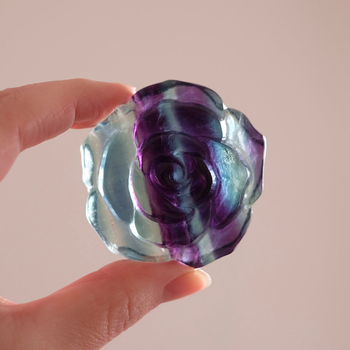 Rainbow Fluorite Flower | Fluorite Crystal Flower Carving