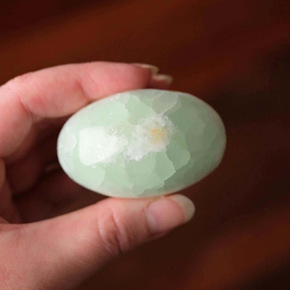 Caribbean Calcite Palm | Blue Calcite Crystal Palmstone