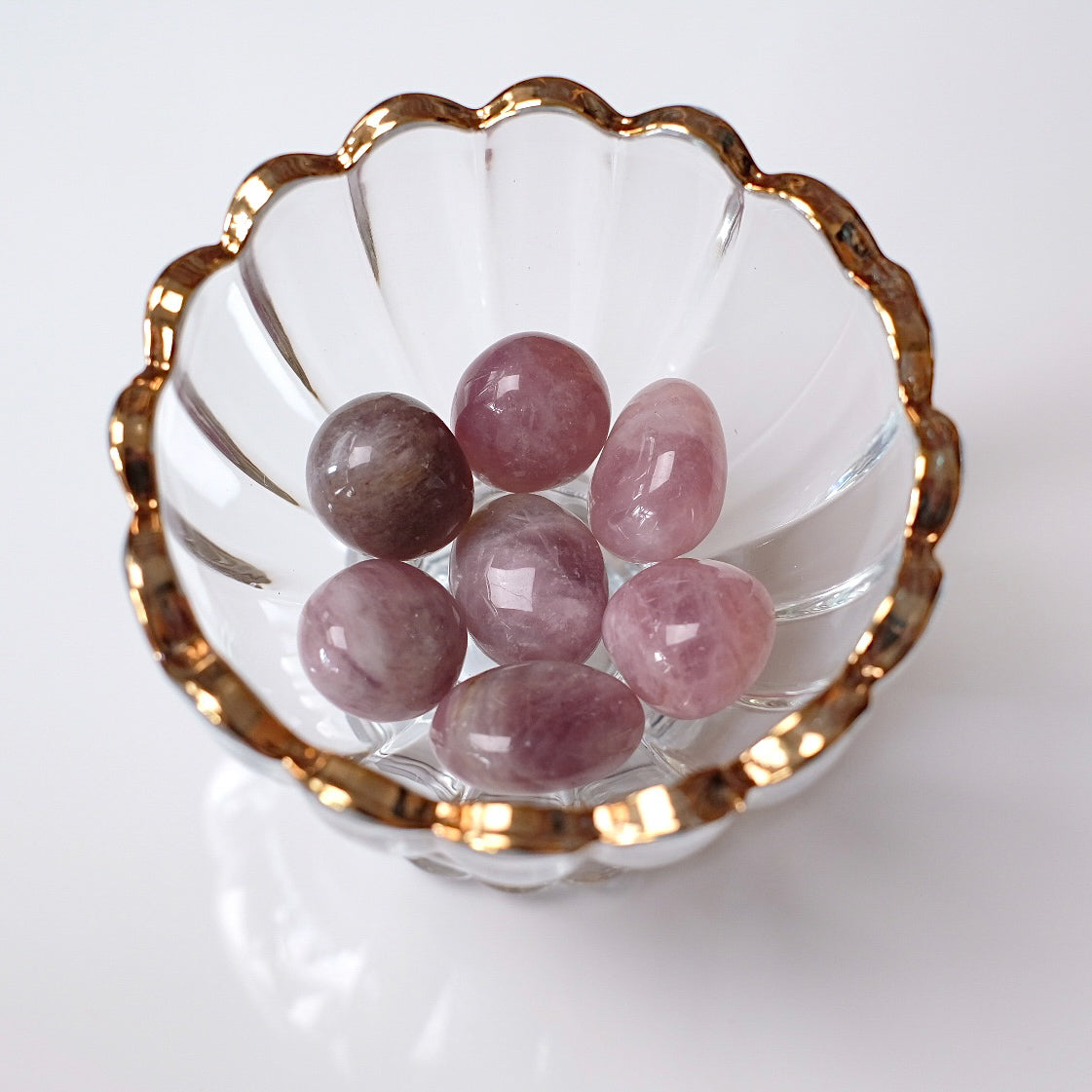 Purple Rose Quartz Tumbles | Lavender Rose Quartz Tumbled Crystals