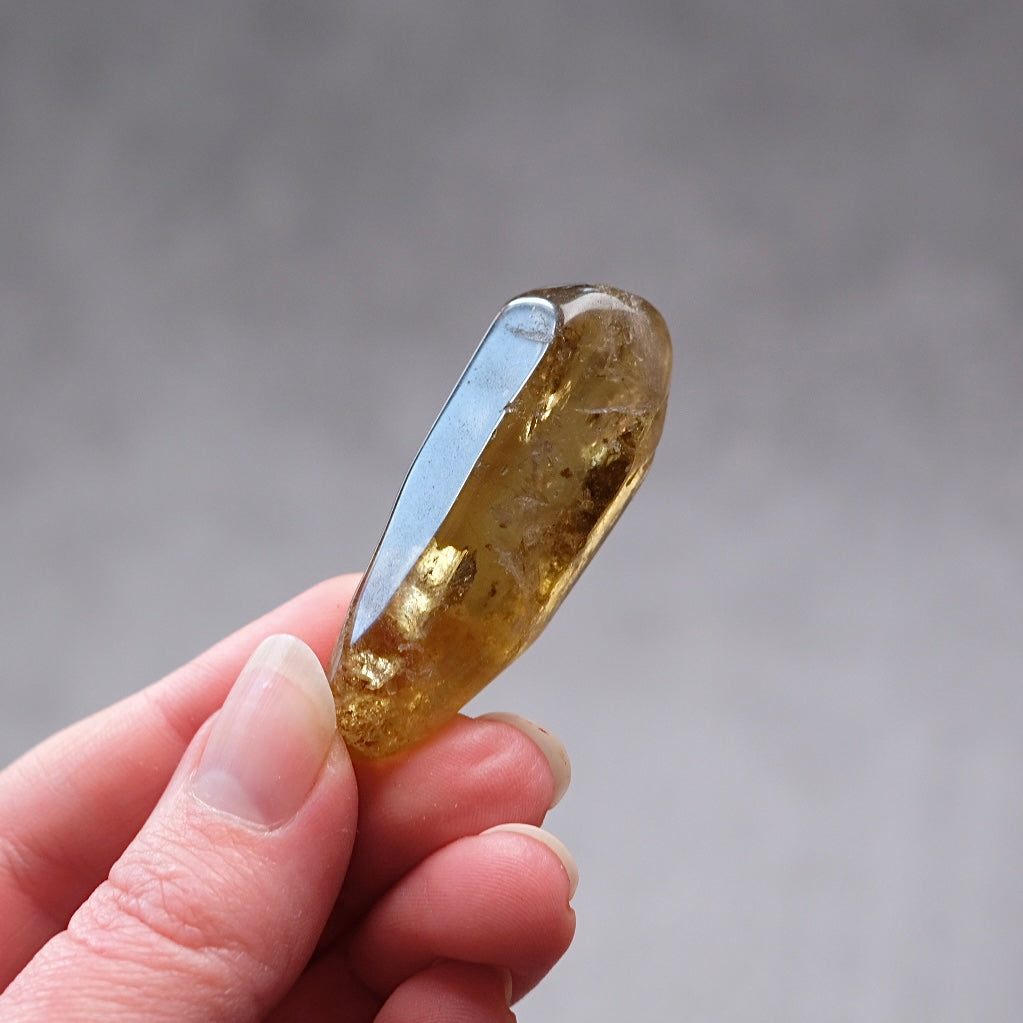 Natural Citrine Pocket Stone | African Citrine Crystal