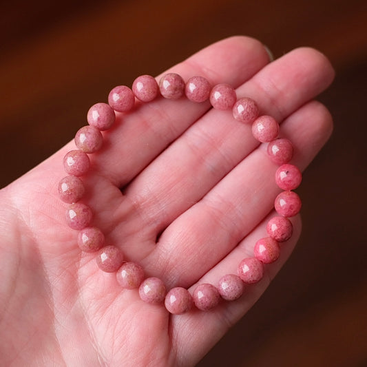 Rhodonite Bracelet | Ombre Rhodonite Crystal Stretch Bracelet