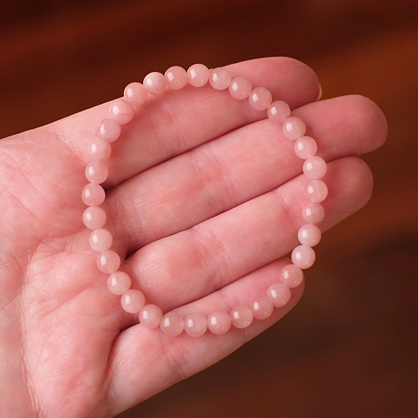 Guava Quartz Crystal Bracelet | Rare Pink Quartz Bracelet