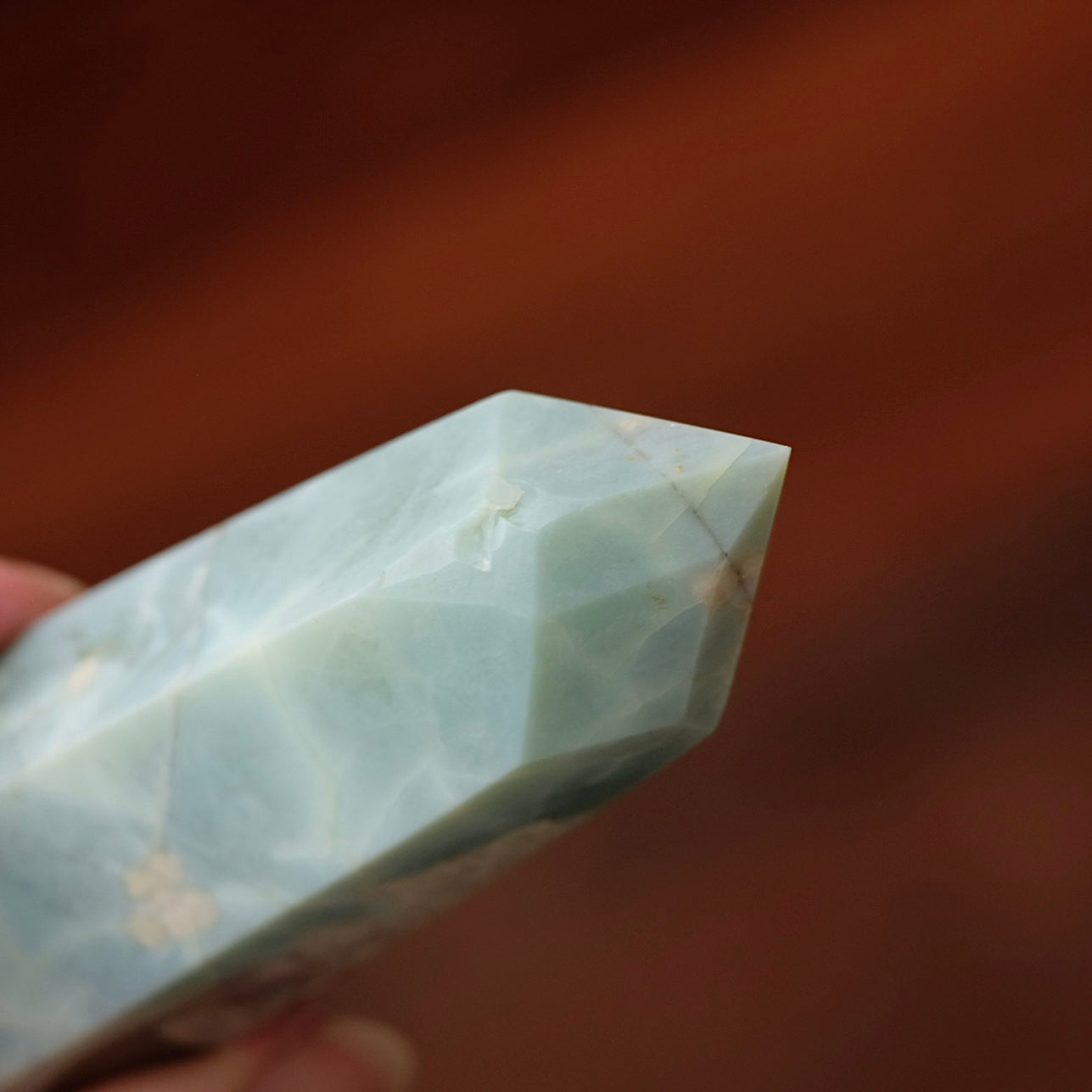Rare Blue Flower Agate Tower | Green Flower Agate Crystal Point