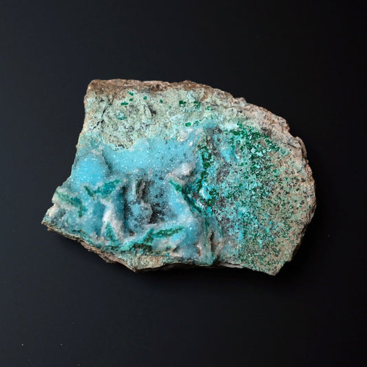 Druzy Chrysocolla Specimen | Chrysocolla with Malachite