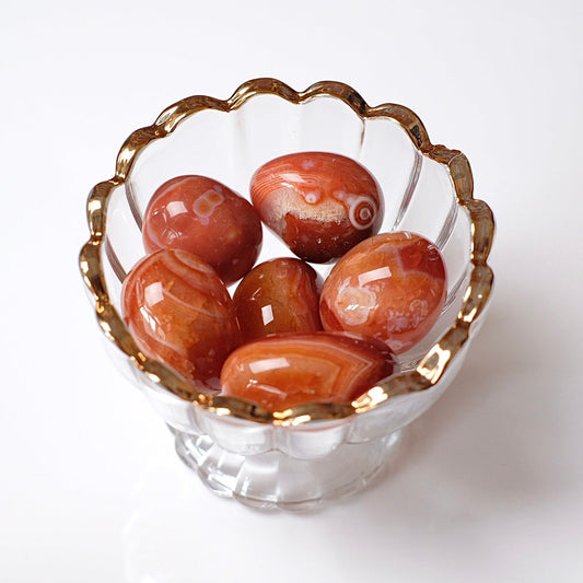 Banded Carnelian Tumbles | Carnelian Crystal Tumbles