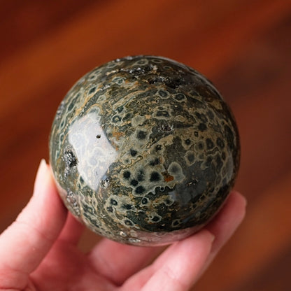 Druzy Ocean Jasper Sphere | Green Ocean Jasper Crystal Sphere