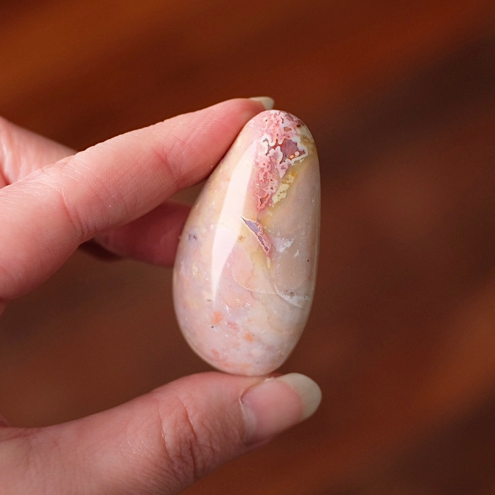 Pink Ocean Jasper Palm | OJ Crystal Pocket Stone