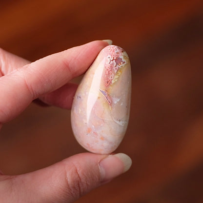Pink Ocean Jasper Palm | OJ Crystal Pocket Stone
