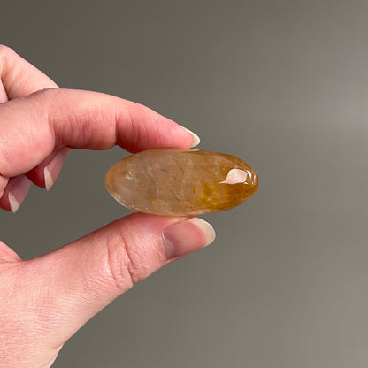 Golden Healer Quartz Palm | Golden Healer Crystal Palmstone