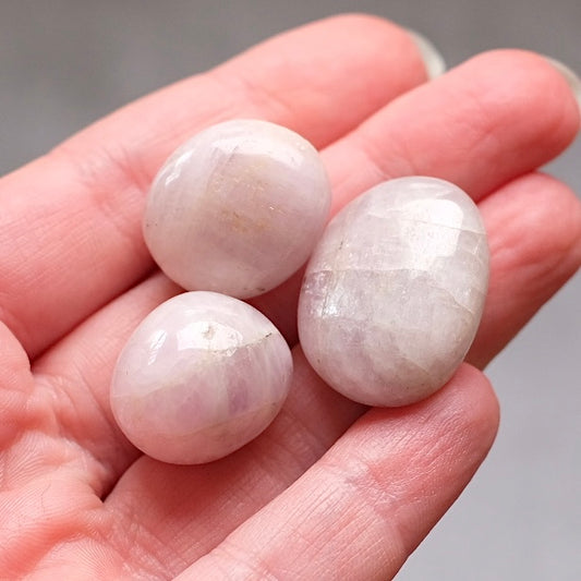 Set of 3 Kunzite Tumbles | Kunzite Tumbled Crystal
