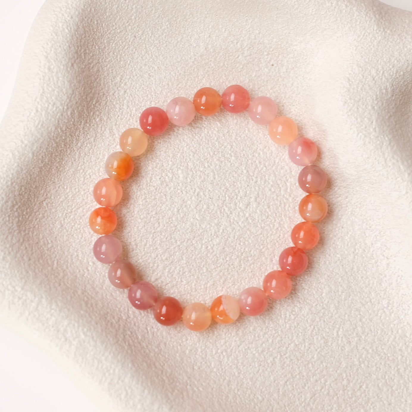 Yanyuan Agate Bracelet | Pink Agate Crystal Stretch Bracelet