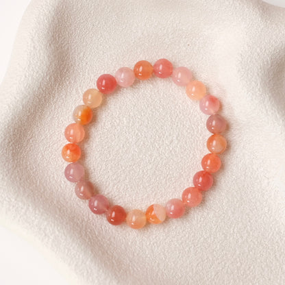 Yanyuan Agate Bracelet | Pink Agate Crystal Stretch Bracelet