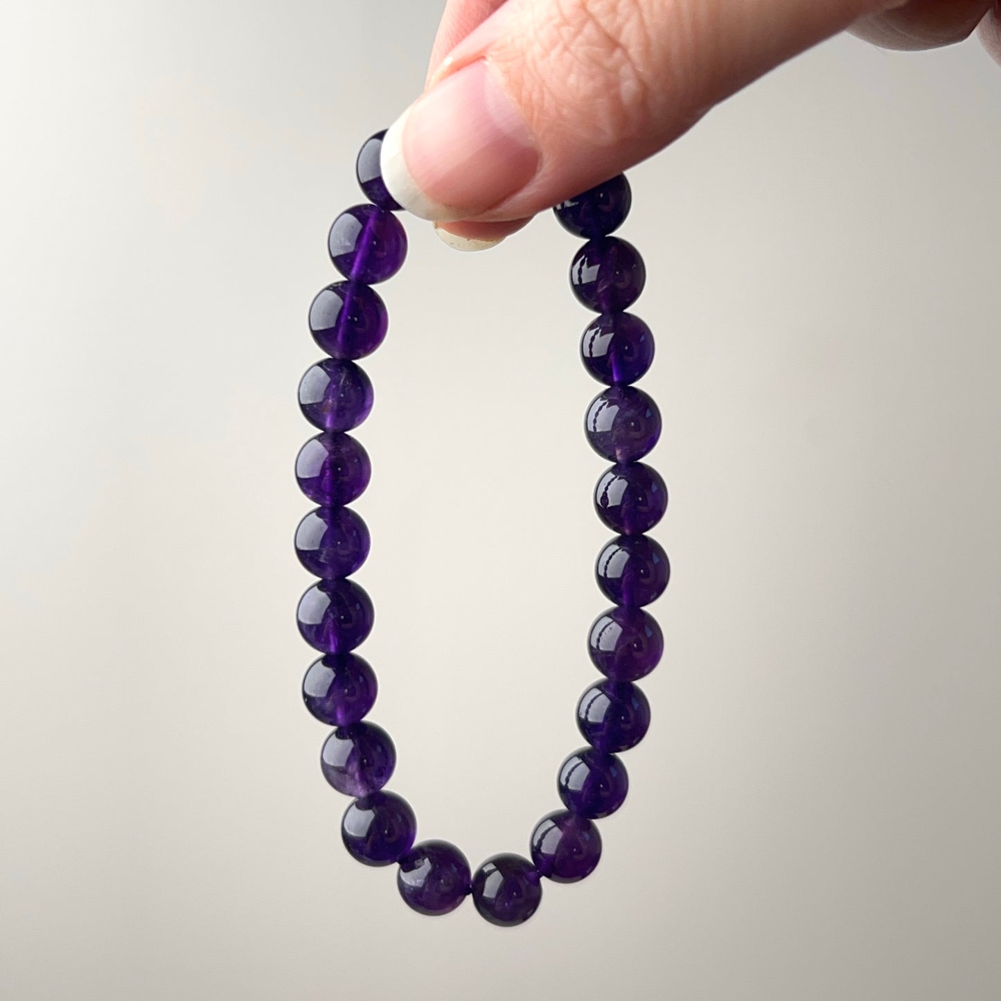 Amethyst Bracelet | Deep Purple Amethyst Crystal Stretch Bracelet