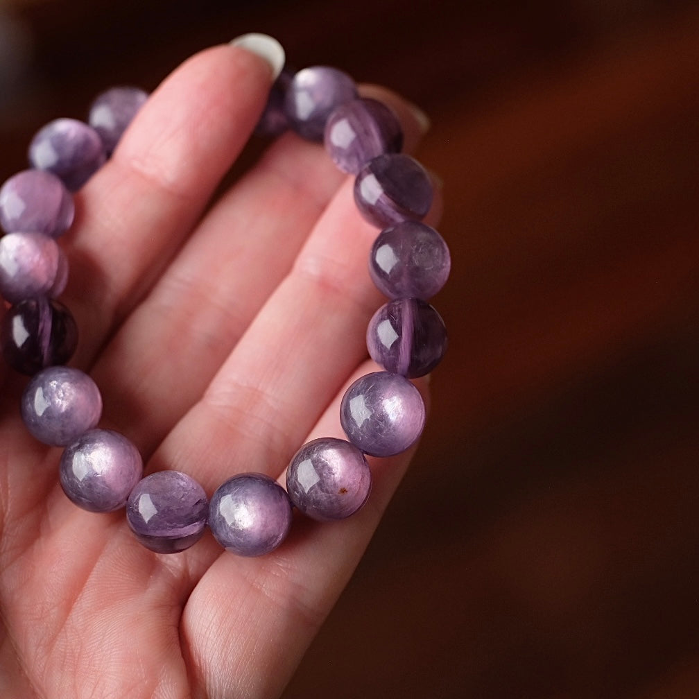 Gem Lepidolite Bracelet | High Quality Gem Lepidolite Stretch Bracelet