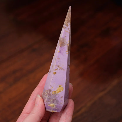 Set : Phosphosiderite & Bumblebee Jasper Prism Point | Crystal Diamond Display
