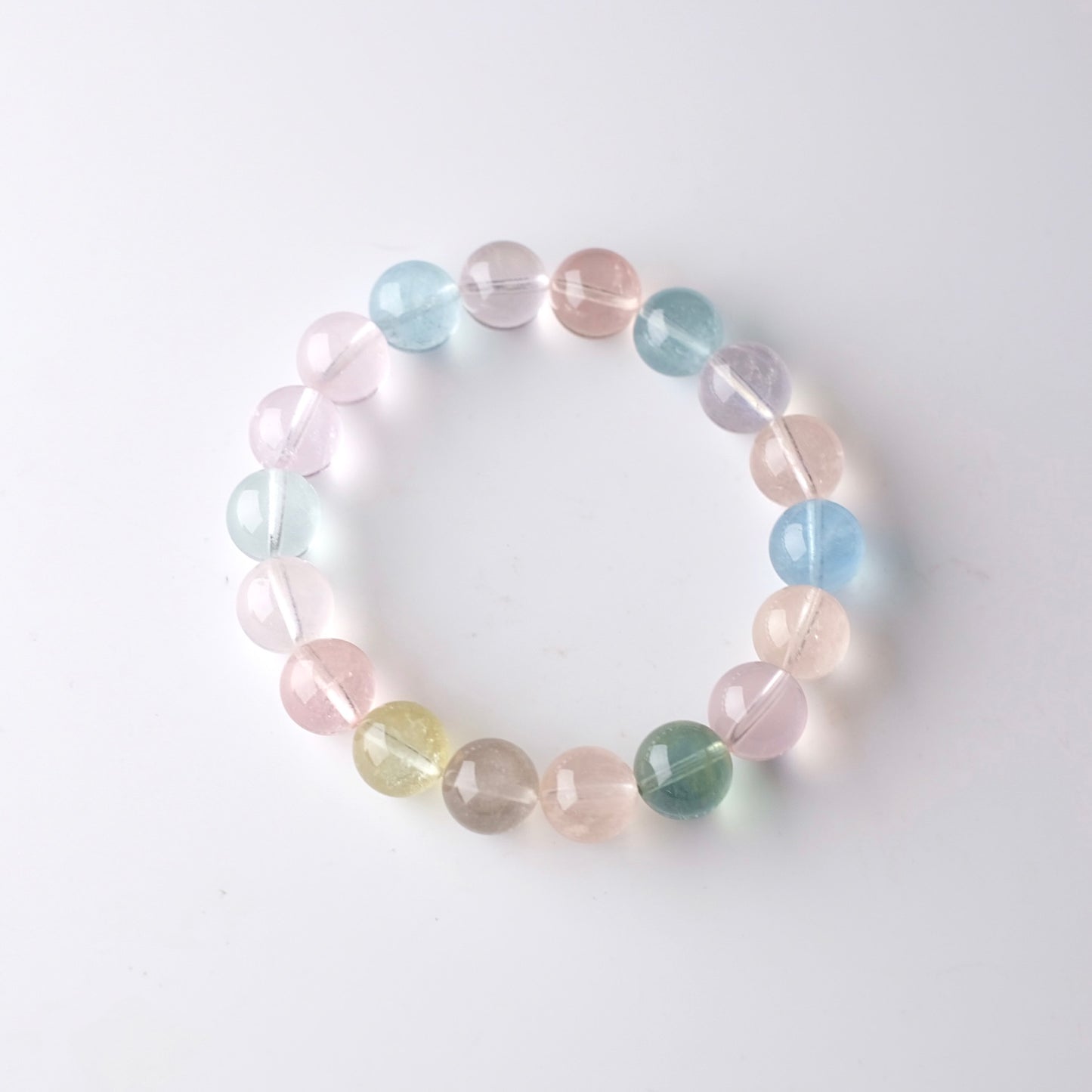 Morganite & Aquamarine Bracelet | Crystal Stretch Bracelet