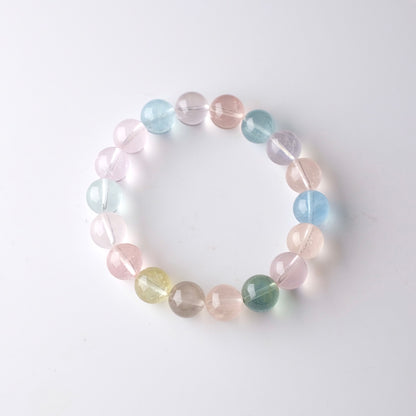 Morganite & Aquamarine Bracelet | Crystal Stretch Bracelet