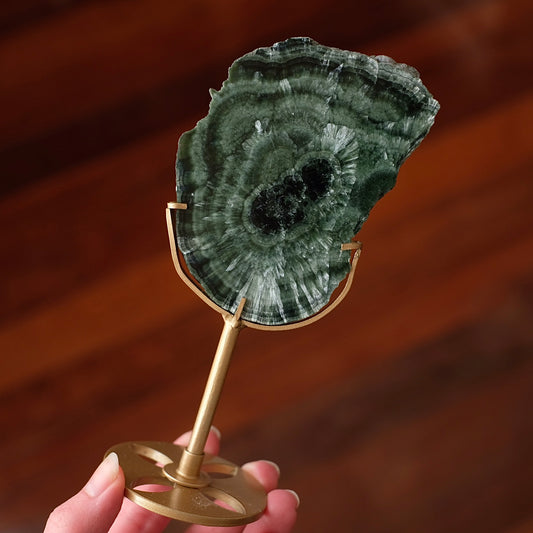 Seraphinite Slice + Stand | Polished Seraphinite Slab