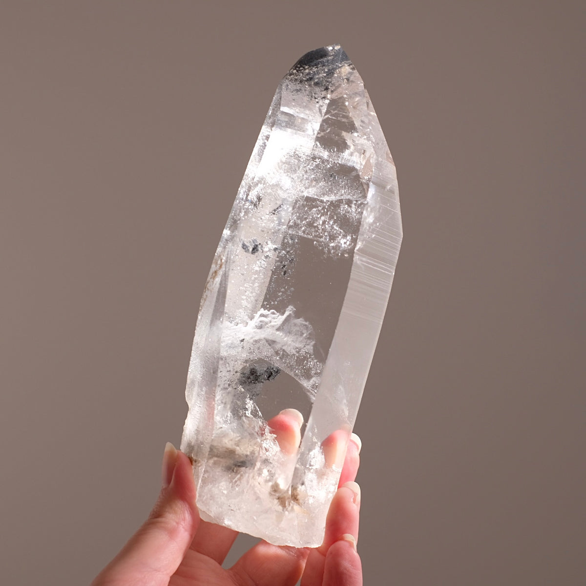 XL Black Phantom Lemurian Quartz Point | Black Lemurian Seed Crystal