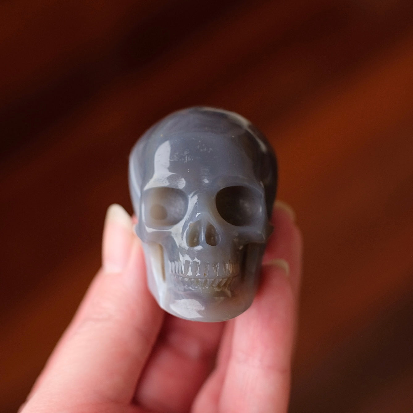 Banded Agate Crystal Skull | Quartz Skull Crystal