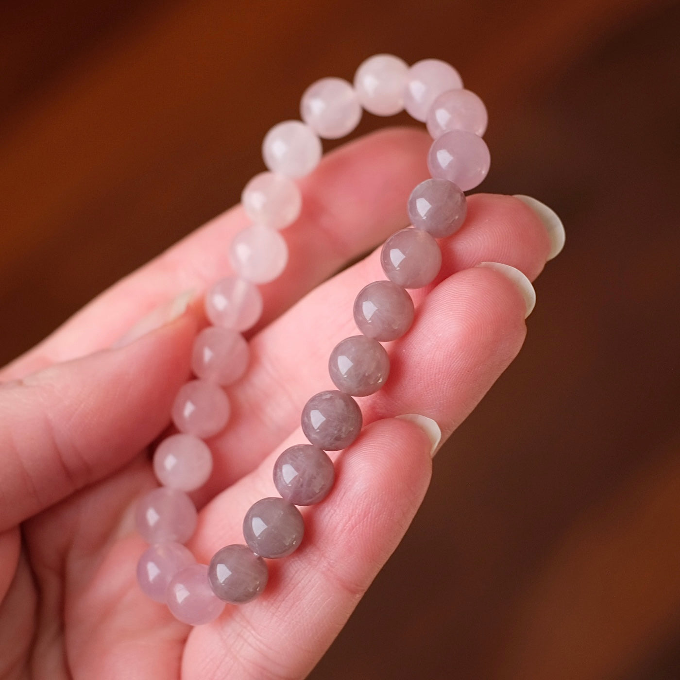Ombre Rose Quartz Bracelet | Crystal Stretch Bracelet