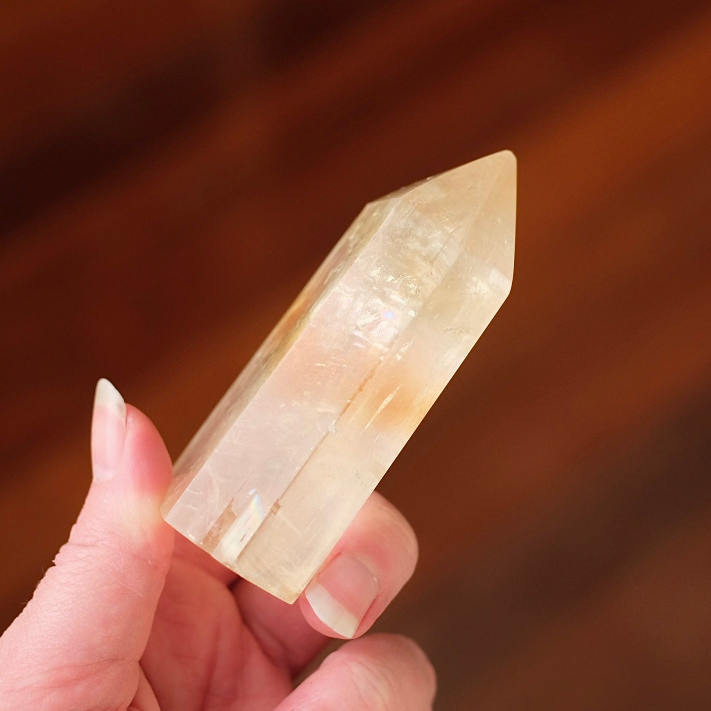 Honey Calcite Tower | Golden Optical Calcite Crystal Point