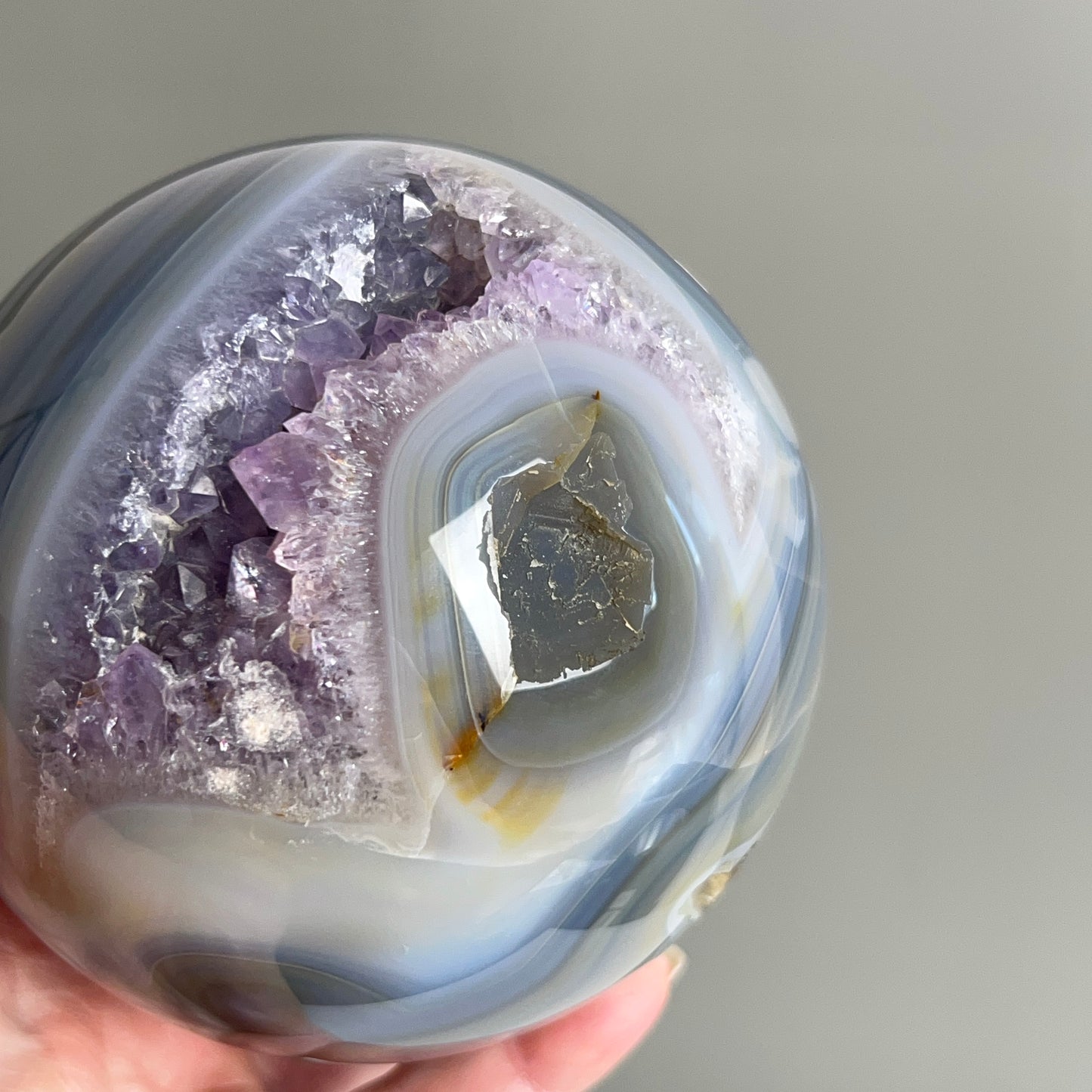 XL Geode Amethyst Sphere | Amethyst & Agate Crystal Sphere