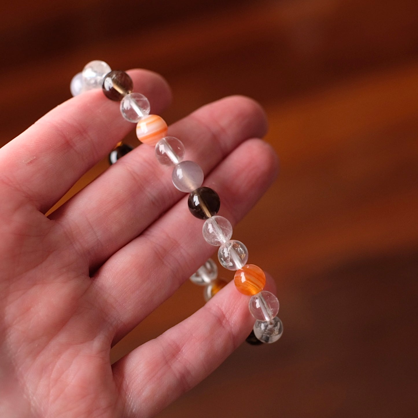 Carnelian, Quartz & Agate Crystal Bracelet | OOAK Crystal Bracelet