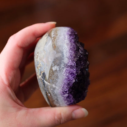 Amethyst Heart Cluster + Stand | Amethyst Crystal Geode Heart
