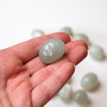 Sage Moonstone Tumbles | Silky Green Moonstone Tumbled Crystal