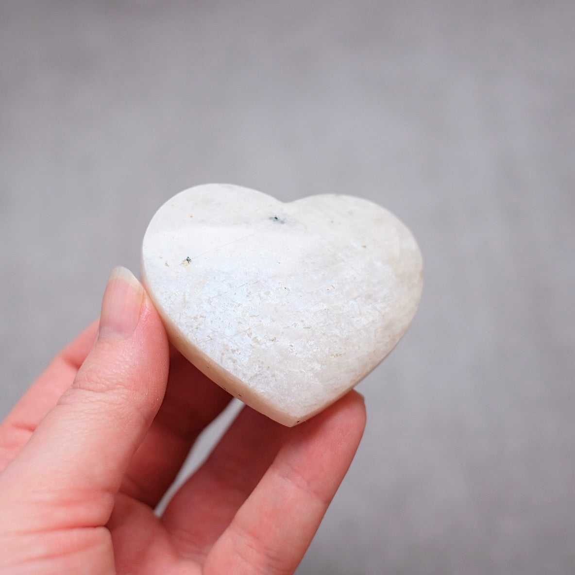 Flashy Moonstone Heart | Crystal Heart Carving