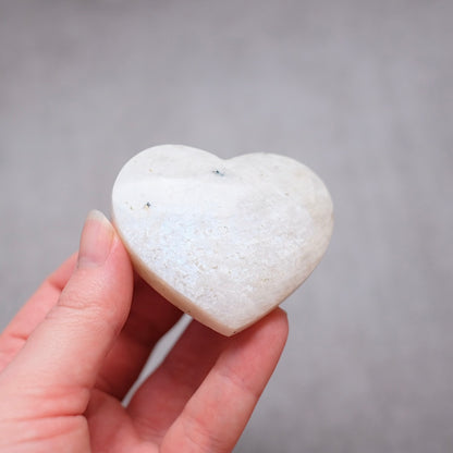 Flashy Moonstone Heart | Crystal Heart Carving