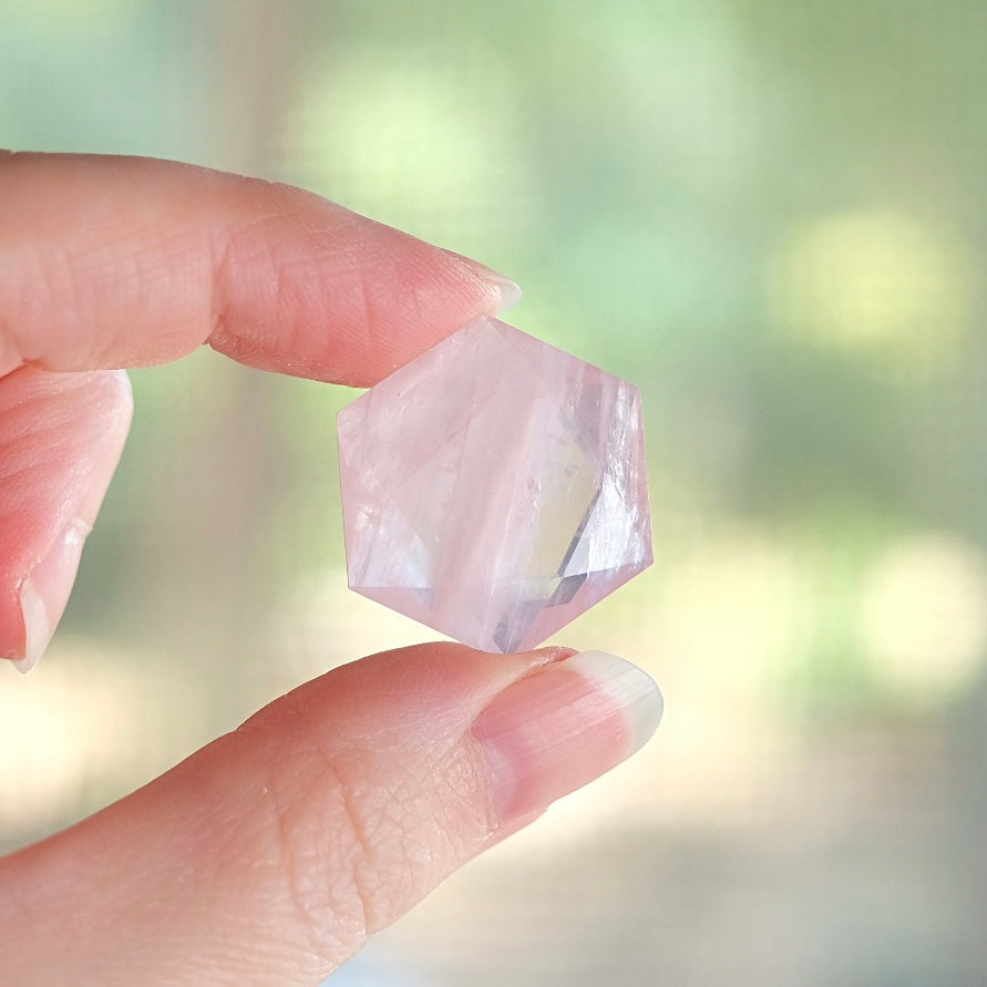 Rose Quartz Hexagon | Crystal Jewel | Star of David