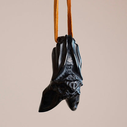 Black Obsidian Bat Crystal Carving | Halloween Crystal