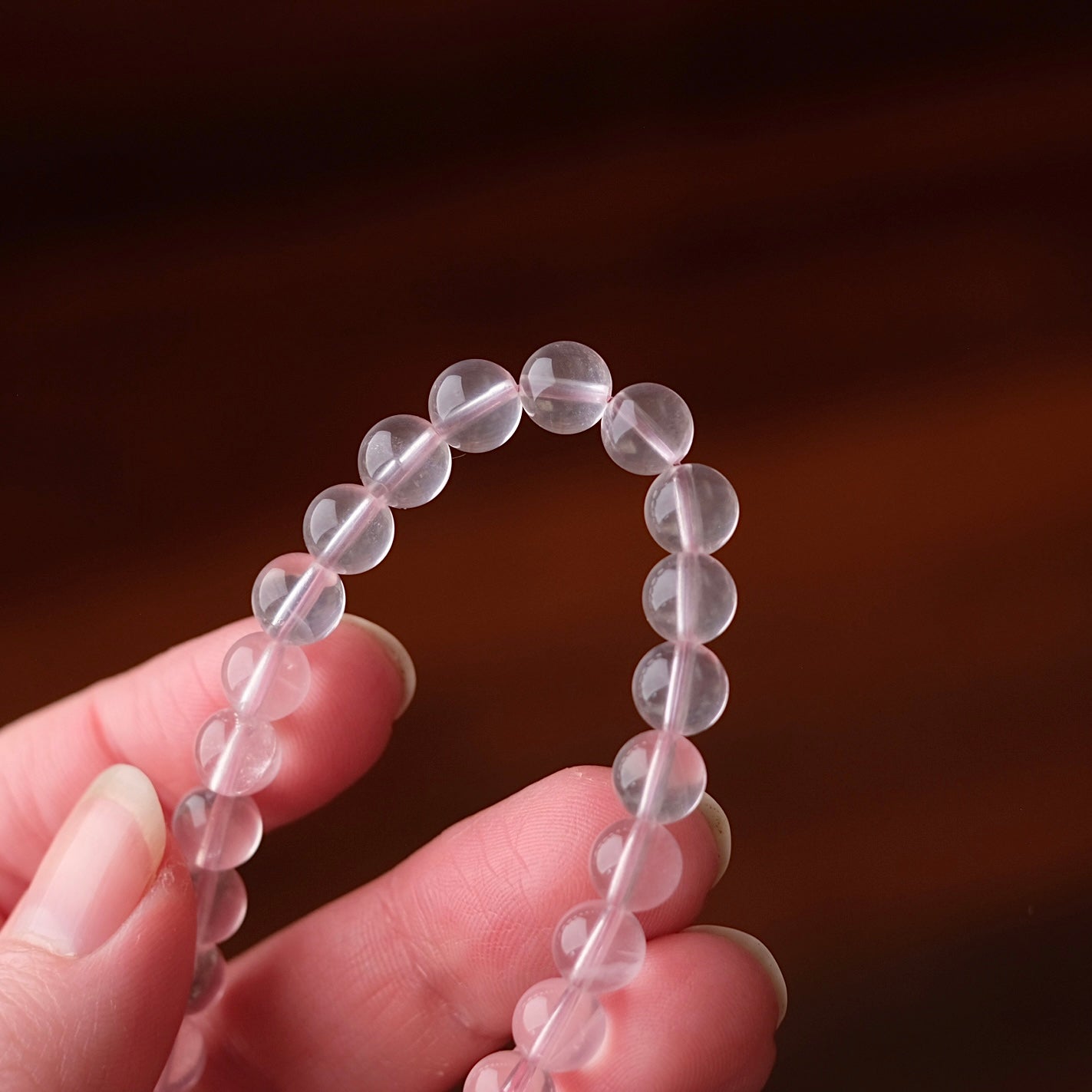 Mozambique Rose Quartz Bracelet | Crystal Stretch Bracelet